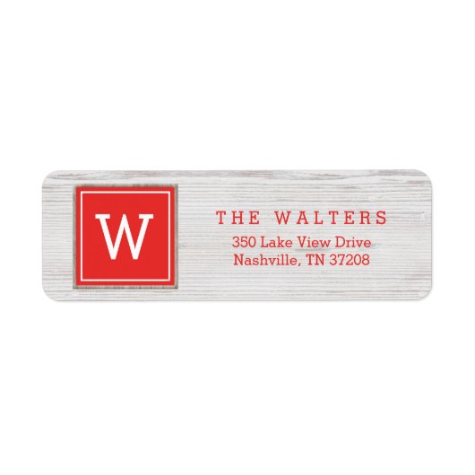 平和的モノグラムホリデイ差出人住所ラベル ラベル (正面)