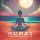 平和的ヨガメディテーション月明かりの空海ビーチ シール (正面)