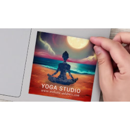 平和的ヨガメディテーション月明かりの空海ビーチ シール