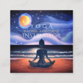 平和的ヨガメディテーション月明かりの空海ビーチ スクエア名刺 (正面)