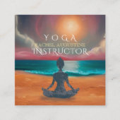 平和的ヨガメディテーション月明かりの空海ビーチ スクエア名刺 (正面)