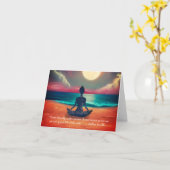 平和的ヨガメディテーション月明かりの空海引用文 カード (黄色い花)