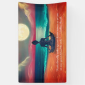 平和的ヨガメディテーション月明かりの空海引用文 横断幕 (縦)