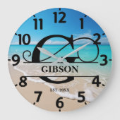 平和的海フロントGモノグラム ラージ壁時計 (正面)