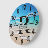 平和的海フロントRモノグラム ラージ壁時計 (傾斜)