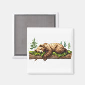 平和眠るクマの水のカラーイラストレーション マグネット (正面/裏面)