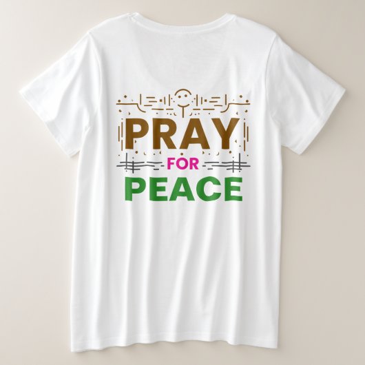 平和祈のために プラスサイズTシャツ (デザイン裏面)