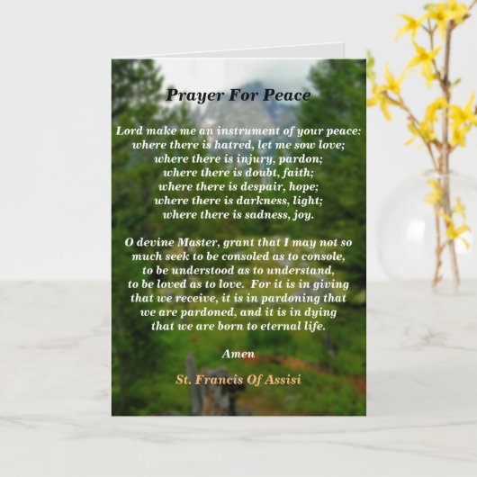 平和祈りの言葉 カード (黄色い花)