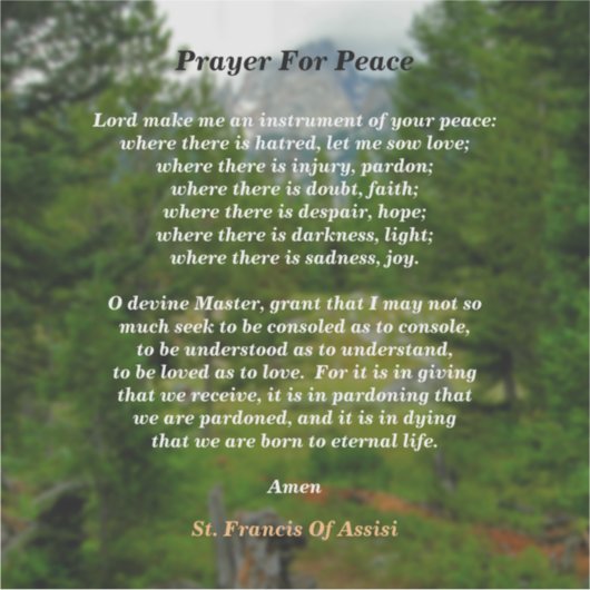 平和祈りの言葉 シール (正面)