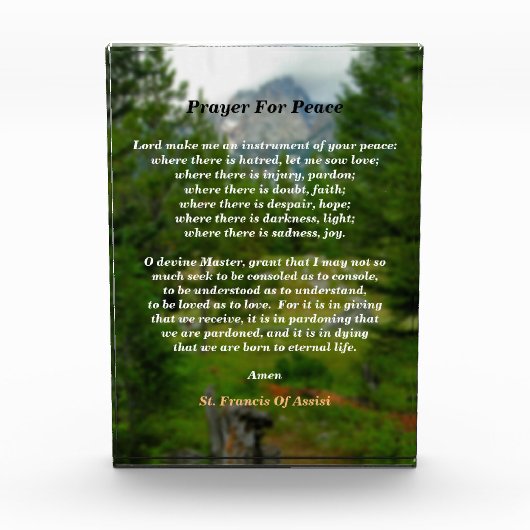 平和祈りの言葉 フォトブロック (正面)