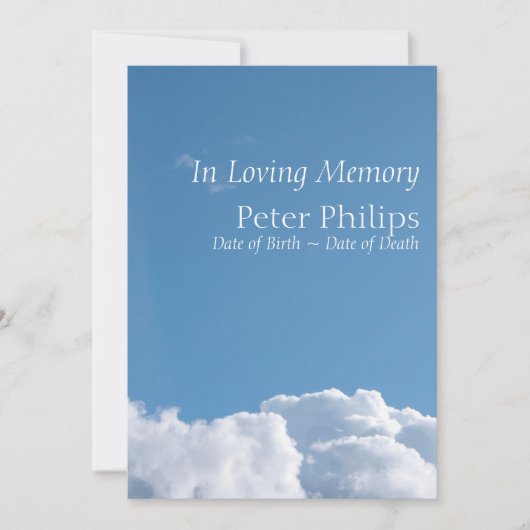 平和空1葬祭告知招待状 招待状 (正面)