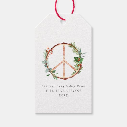 平和素朴のサイン ギフトタグ (正面)