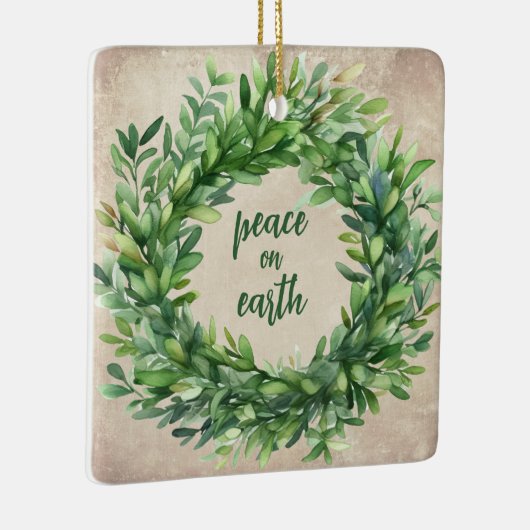 平和素朴オン地球ボクウッド水の色ホリデー セラミックオーナメント (右)