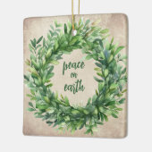 平和素朴オン地球ボクウッド水の色ホリデー セラミックオーナメント (左)