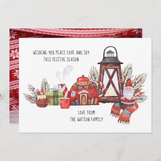 平和素朴愛の喜びクリスマスフォトパーソナライズされた (正面/裏面)