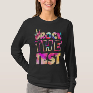 平和絞り染めロックテスト幸せなテストデイテック Tシャツ