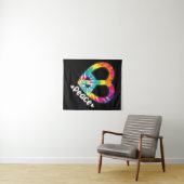 平和絞り染めヴィンテージハートヒッピーレトログルーヴィ タペストリー (インサイチュ(横))