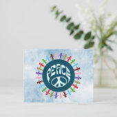 平和統一されたのシンボルとして世界中の人々 ポストカード (スタンド正面)