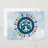 平和統一されたのシンボルとして世界中の人々 ポストカード (正面/裏面)