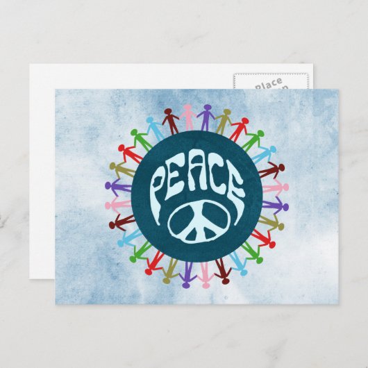 平和統一されたのシンボルとして世界中の人々 ポストカード (正面/裏面)