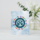 平和統一されたのシンボルとして世界中の人々 ポストカード (スタンド正面)