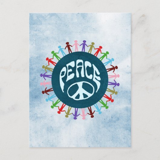 平和統一されたのシンボルとして世界中の人々 ポストカード (正面)