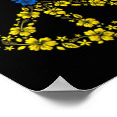 平和花ウクライナ私はウクライナ国旗と共に立つ ポスター (角)