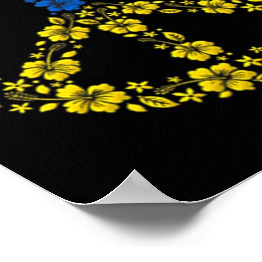 平和花ウクライナ私はウクライナ国旗と共に立つ ポスター (角)