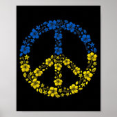 平和花ウクライナ私はウクライナ国旗と共に立つ ポスター (正面)