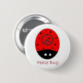 平和虫ボタンの白 缶バッジ (正面&裏面)