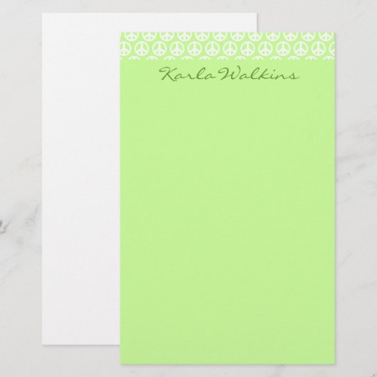 平和記号ひな形 便箋 (正面/裏面)