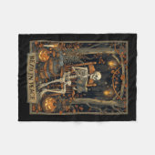 平和読スケルトンでのハロウィン読禁止本 フリースブランケット (正面(横))