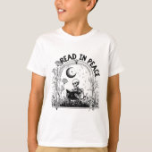 平和読中不気味の先生スケルトンブックHa Tシャツ (正面)