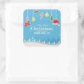 平和賛美と喜びのクリスマスとともに |シール スクエアシール (バッグ)