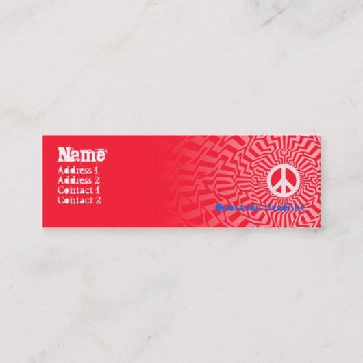 平和赤細い スキニー名刺 (正面)