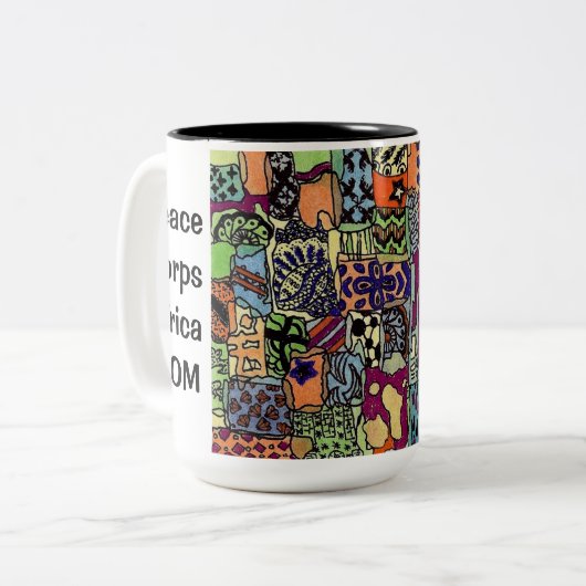 平和部隊のアフリカのお母さんのマグ ツートーンマグカップ (正面左)