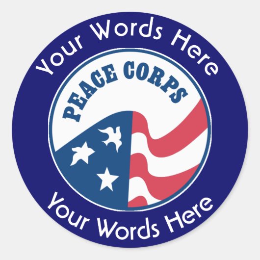 平和部隊のステッカスタムカー ラウンドシール (正面)