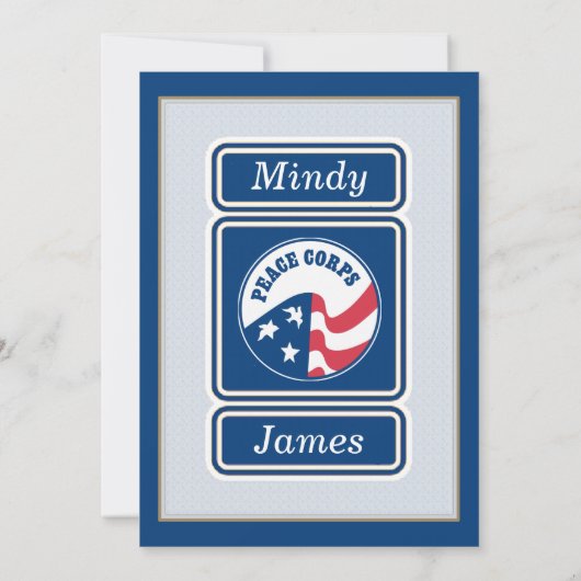 平和部隊ブライダルシャワーパーティの招待状 招待状 (裏面)