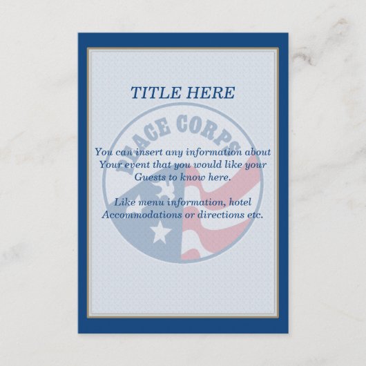 平和隊結婚の挿入カード エンクロージャーカード (正面)