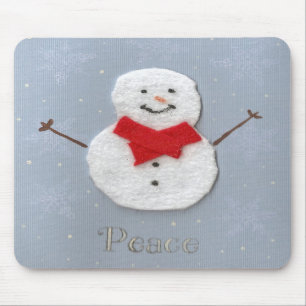 平和雪だるまのmousepad マウスパッド