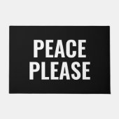 平和願い白黒文字アンチ戦争抗議 ドアマット (正面)