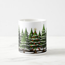 平和飾な森の中のクリスマスツリー コーヒーマグカップ