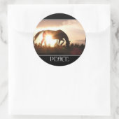 平和馬のステッカー ラウンドシール (バッグ)