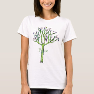 平和鳥の木 Tシャツ