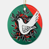 平和鳩حمامة السلام：戦争なし、平和のみ セラミックオーナメント (左)