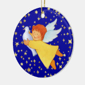 平和鳩との天使 セラミックオーナメント (左)
