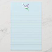 平和鳩のオリーブ色のBranceの金並べられた文房具 便箋 (正面)