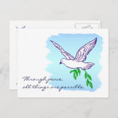 平和鳩のカスタムな引用文の芸術の郵便はがき ポストカード (正面/裏面)