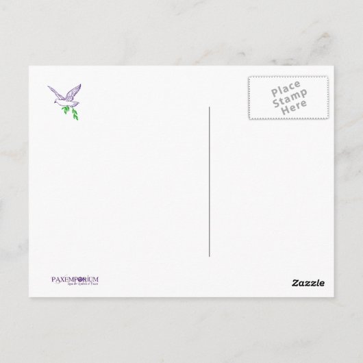 平和鳩のカスタムな引用文の芸術の郵便はがき ポストカード (裏面)