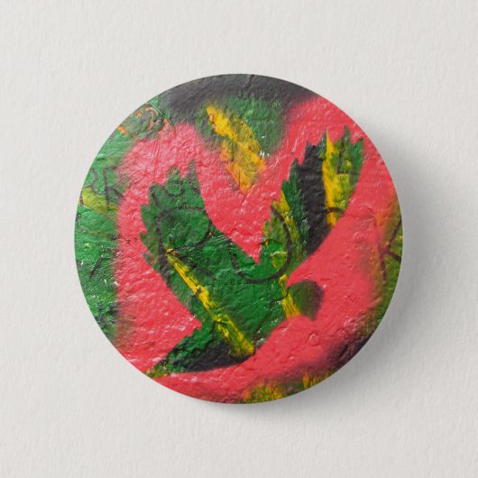 平和鳩のステンシル 缶バッジ (正面)